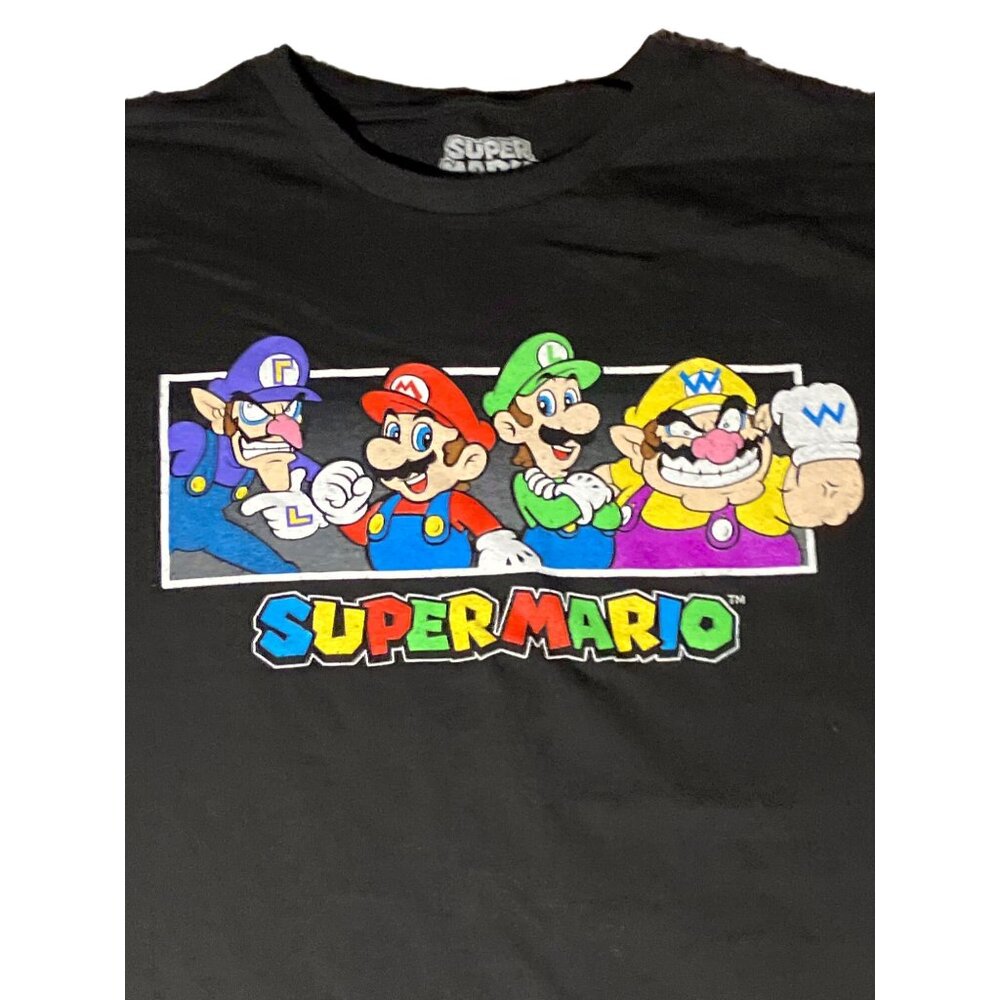 NINTENDO SUPER MARIO LOGO XL BLACK SHIRT